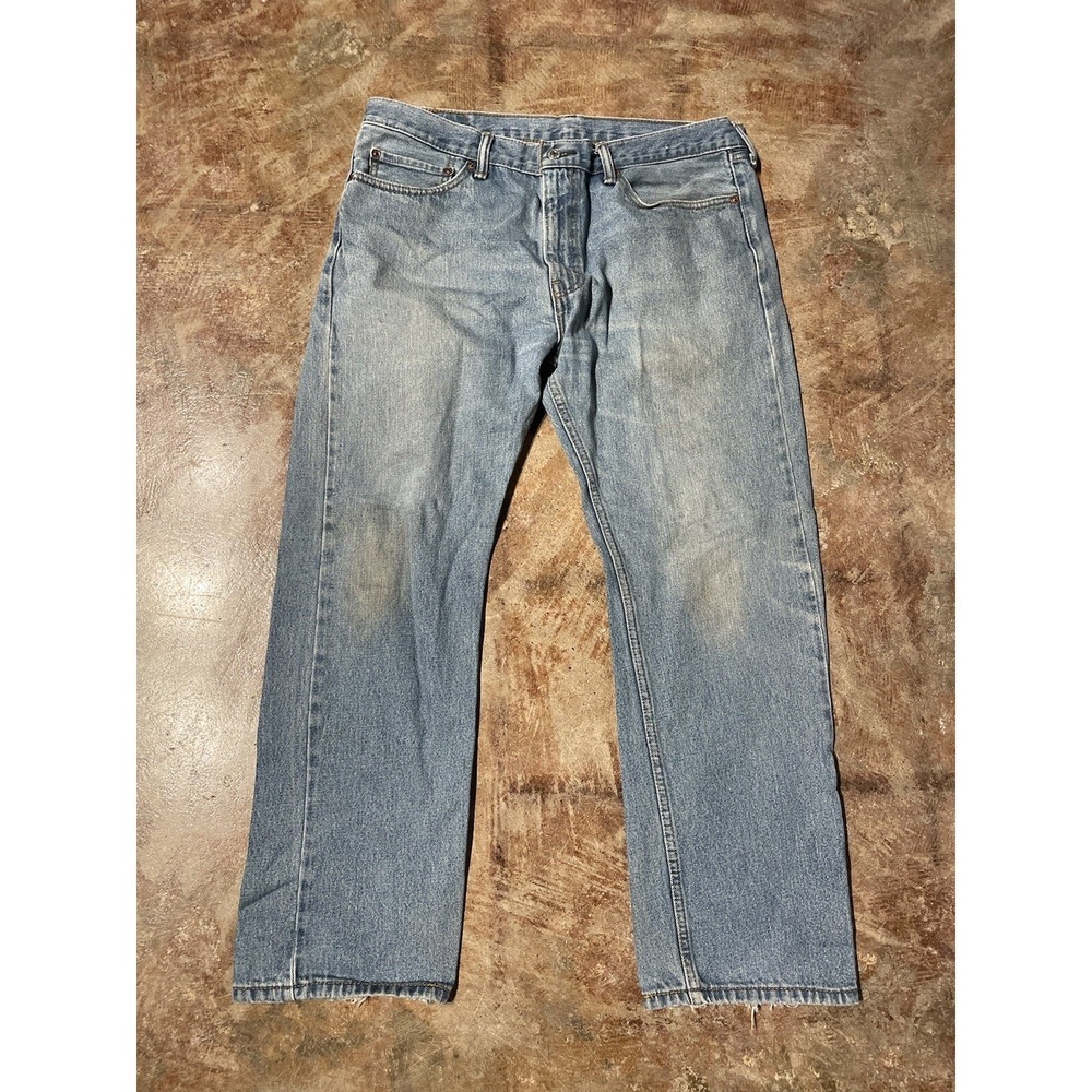 Vintage Levi's 505 Regular Fit Distressed Faded Blue Denim Jeans 36W x 30L *